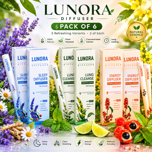 Pack of 6 LUNORA Herbal Diffuser (600 Puffs each)