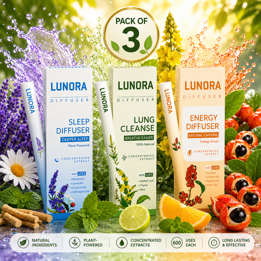 Pack of 3 LUNORA Herbal Diffuser (600 Puffs each)