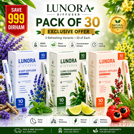 Pack of 30 EXCLUSIVE LUNORA Herbal Diffuser (600 Puffs each)